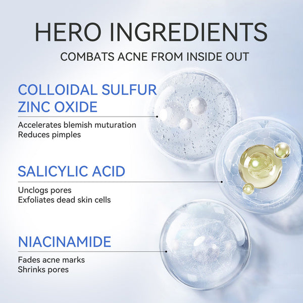 Main image for A dual phase liquid plus powder formula targets clogged pores, visible redness, and leftover marks so you wake up to spots that look calmer and less noticeable.